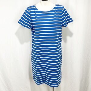 J. Crew Blue and White Striped Dress
